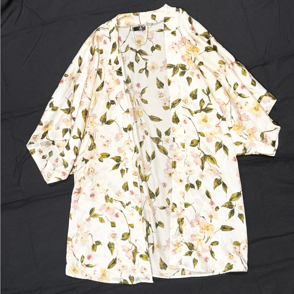 Floral Satin Kimono